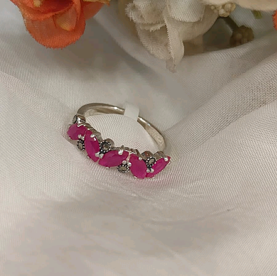 Pink Marcasite Ring 